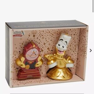 Disney Beauty and the Beast Cogsworth & Lumiere Salt and Pepper Shakers